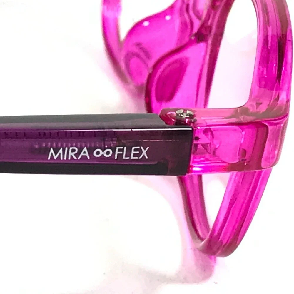 Miraflex Kids Goggles Eyeglasses Frames ELKI Purple Clear Pink Square 41-16-113